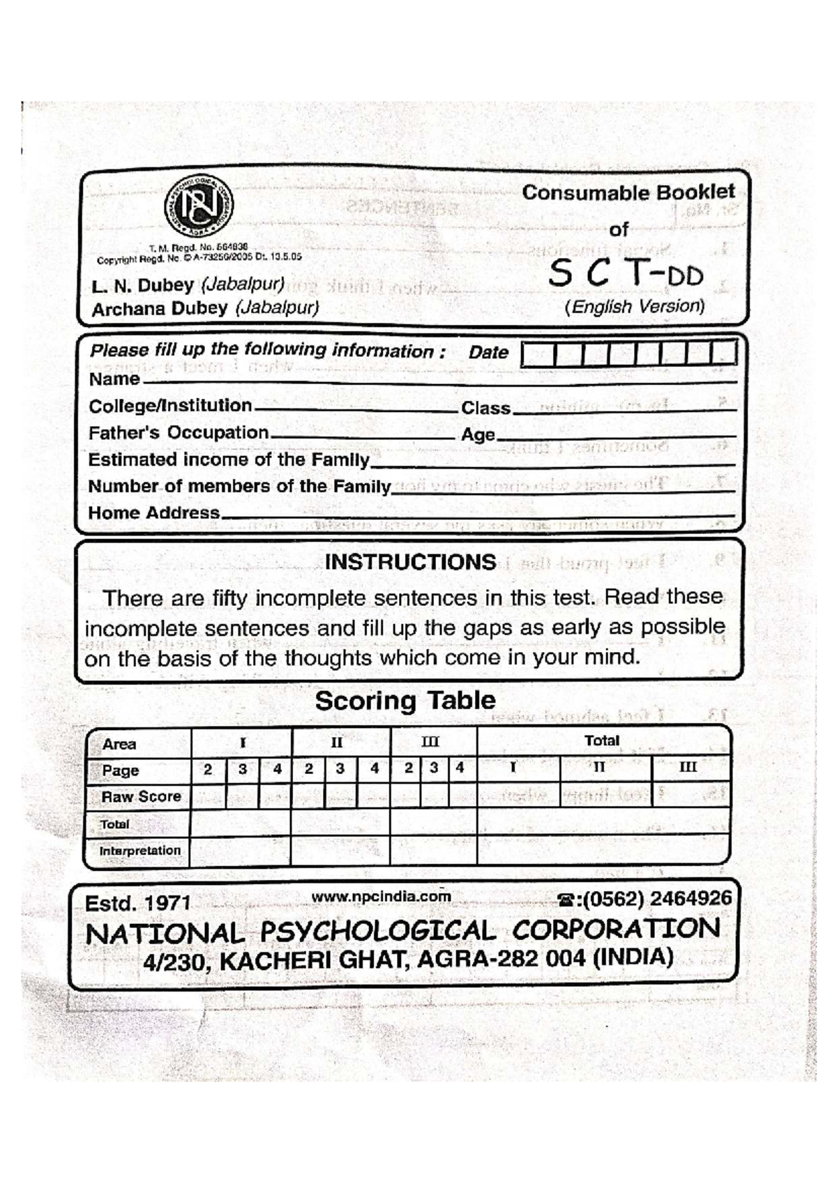Sentence Completion Test: Insights into Personal Traits and Social ...