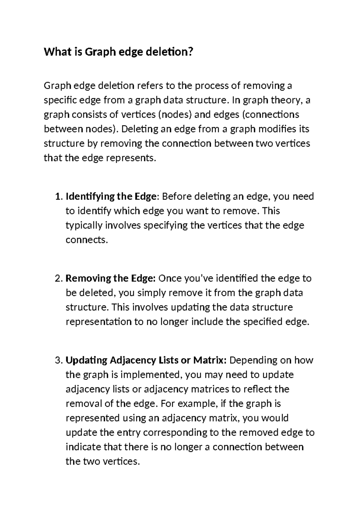 What is Graph edge deletion - What is Graph edge deletion? Graph edge ...