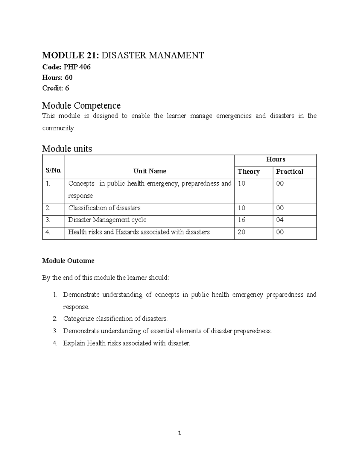 Final Exam Notes on Disaster Management (PHP 406) - Studocu