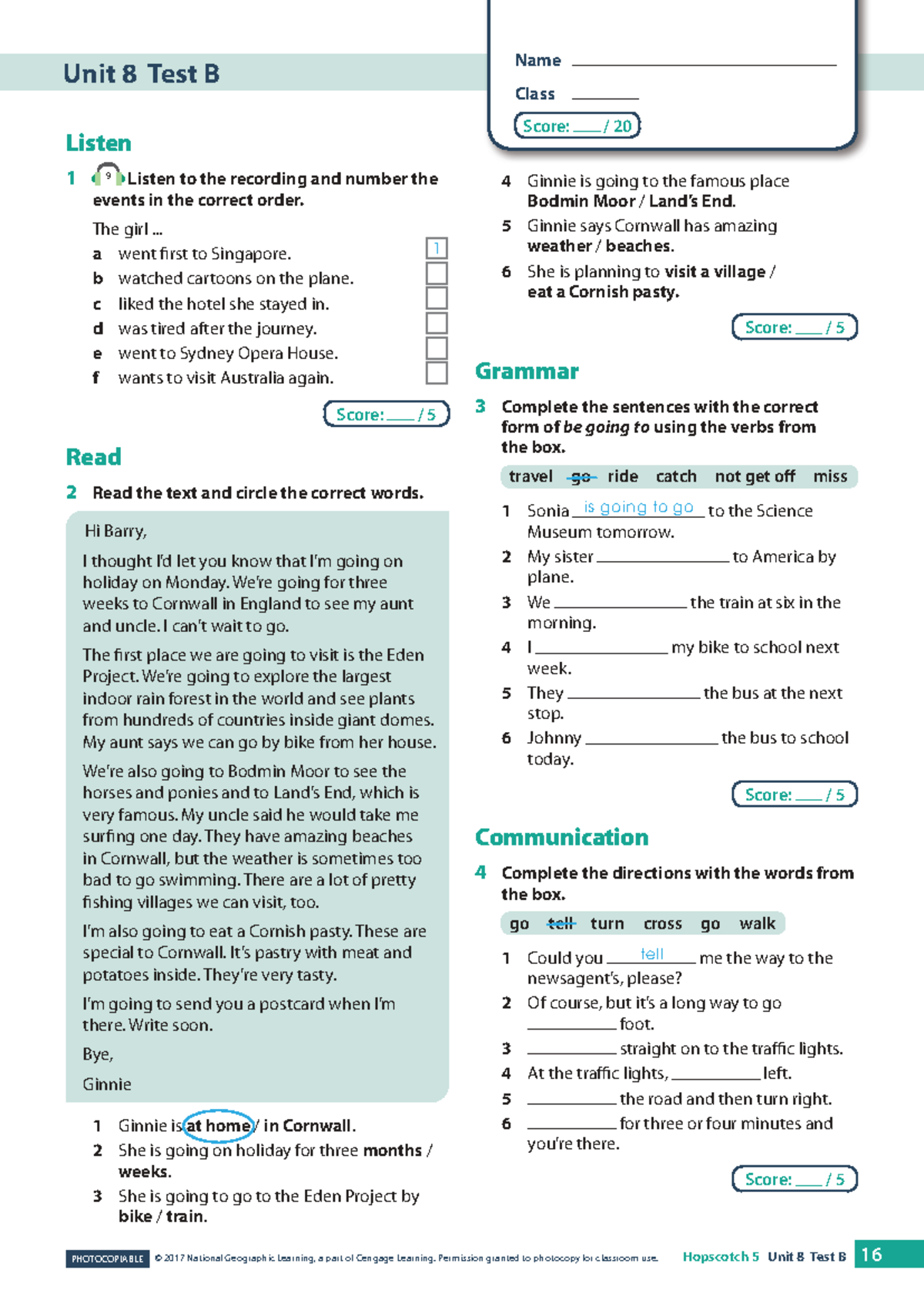 Unit 8 test B: Listening and grammar practice for students - Studocu
