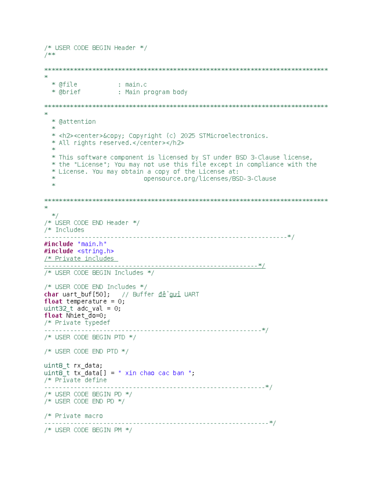Main.c: Main Program for UART and ADC Control (Course Code: CSE101 ...