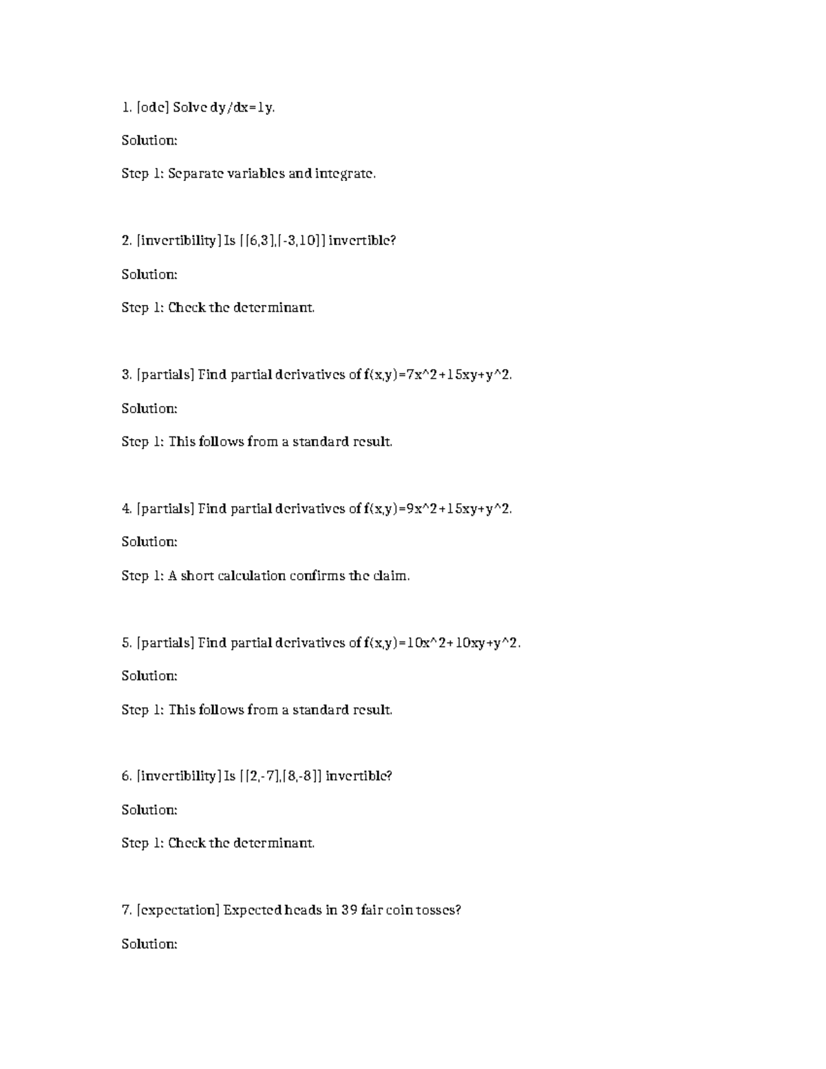 Math 1695/1660: Solutions to Key Calculus Problems - Studocu