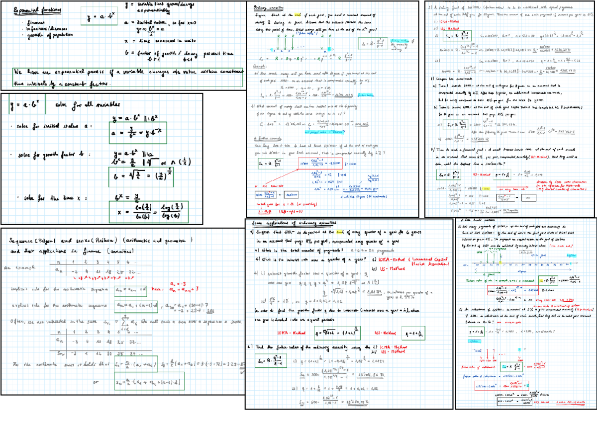 Cheat Sheet Maths - g variable that Exponential functions exponentially ...
