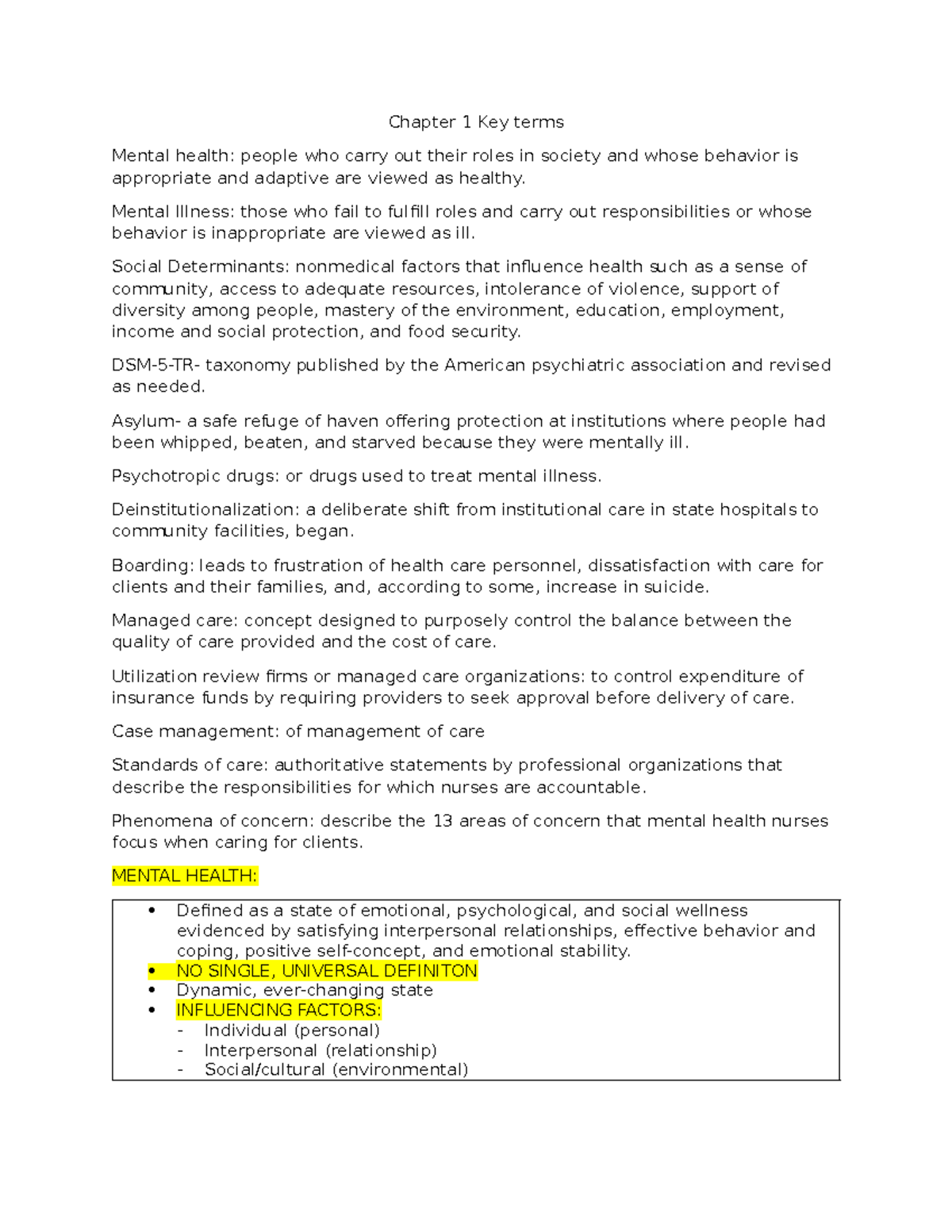 Chapter 1 Key terms - STUDY GUIDE FOR CH.1 TEST - Chapter 1 Key terms ...