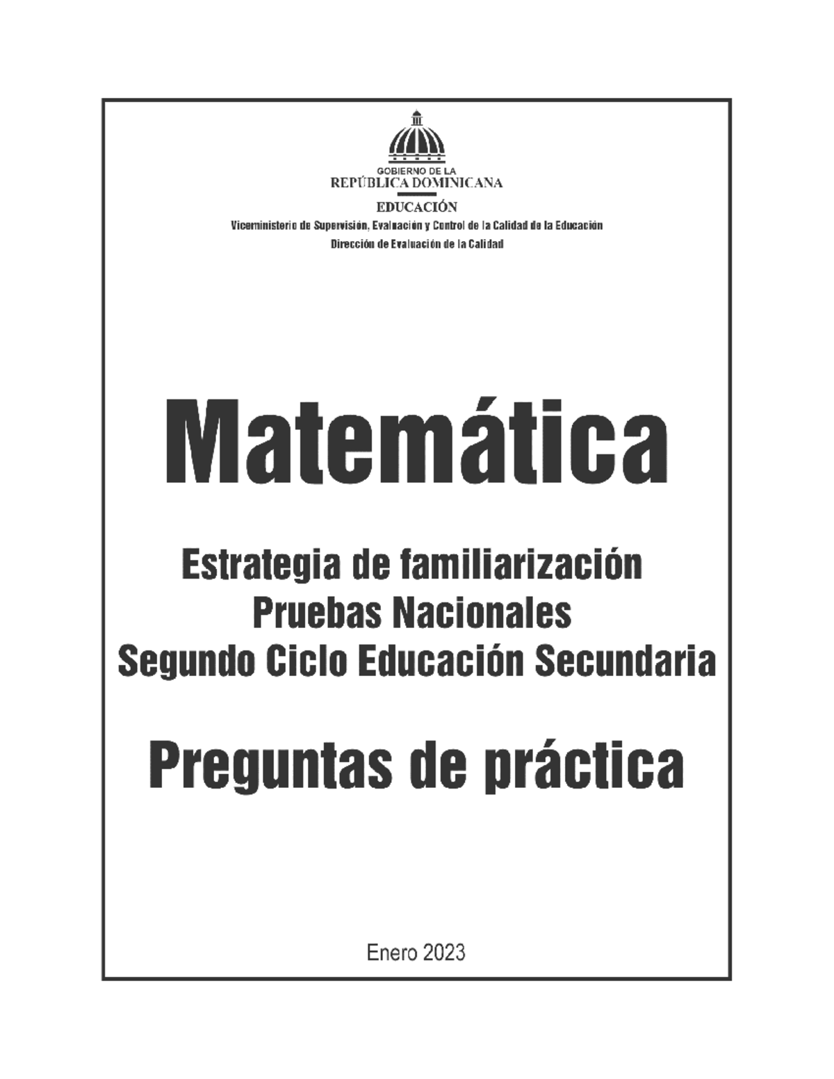 Cuadernillo de Matemáticas - Evaluación Pruebas Nacionales 6to Grado ...