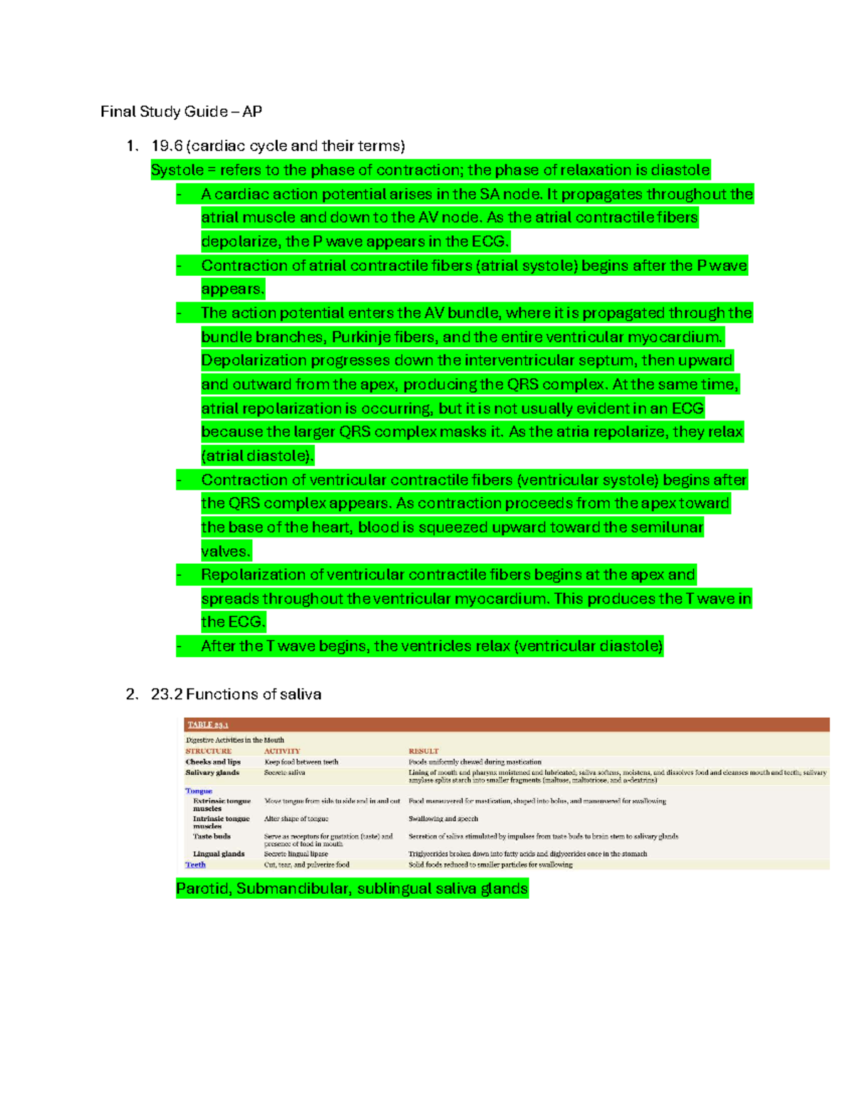 AP 1 - Final Study Guide: Key Concepts in Anatomy & Physiology - Studocu
