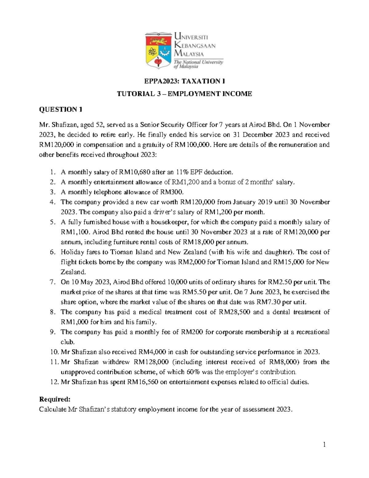 EPPA3023: Tutorial on Capital Allowance Calculations for 2023 - Studocu