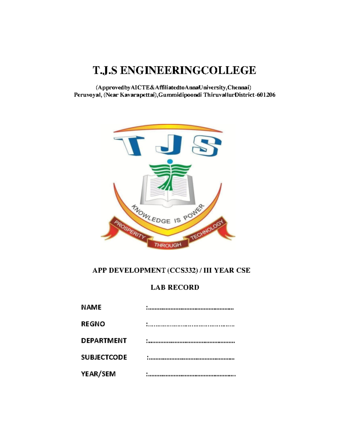 App Development Lab Record (CCS332) - CSE Year Practical Work - Studocu