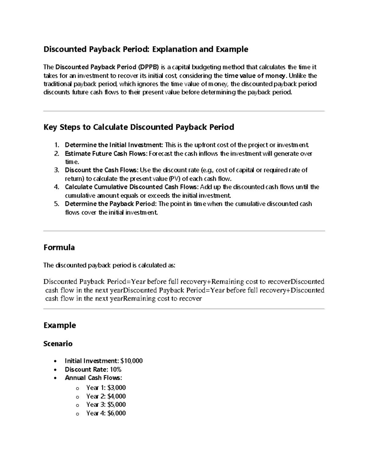 Discounted Payback Period: Concept and Calculation Steps Guide - Studocu