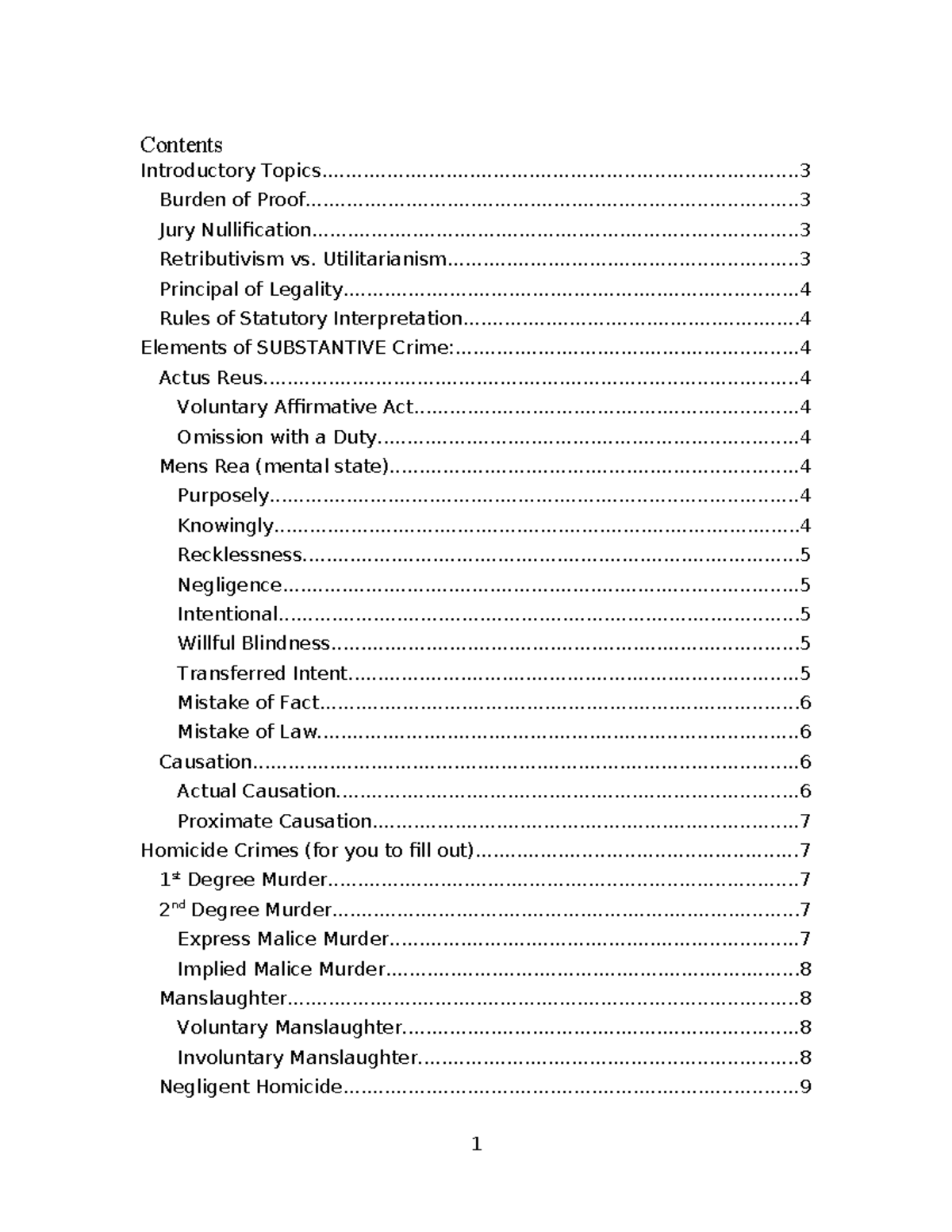 Criminal Law Outline 2025: Key Concepts and Case Analysis - Studocu