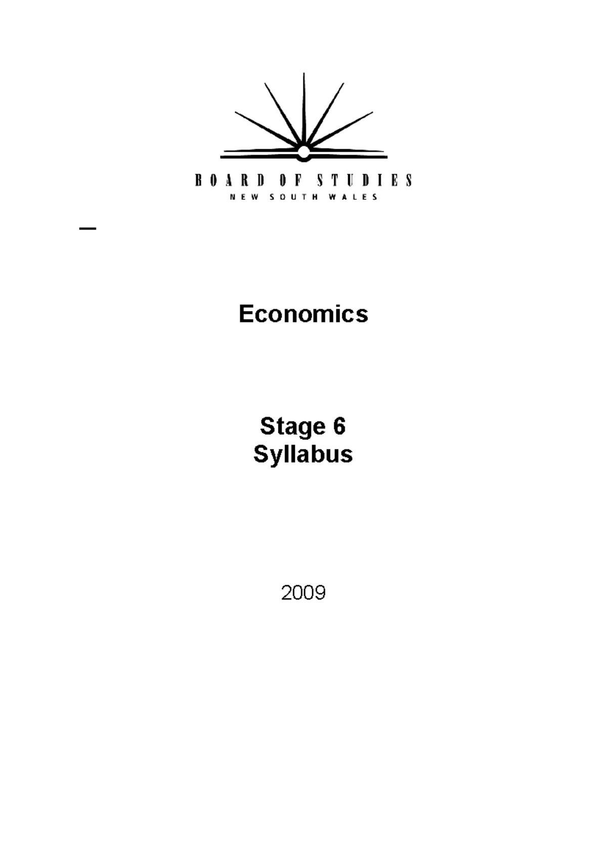 Economics Stage 6 Syllabus Overview and Key Concepts - Studocu