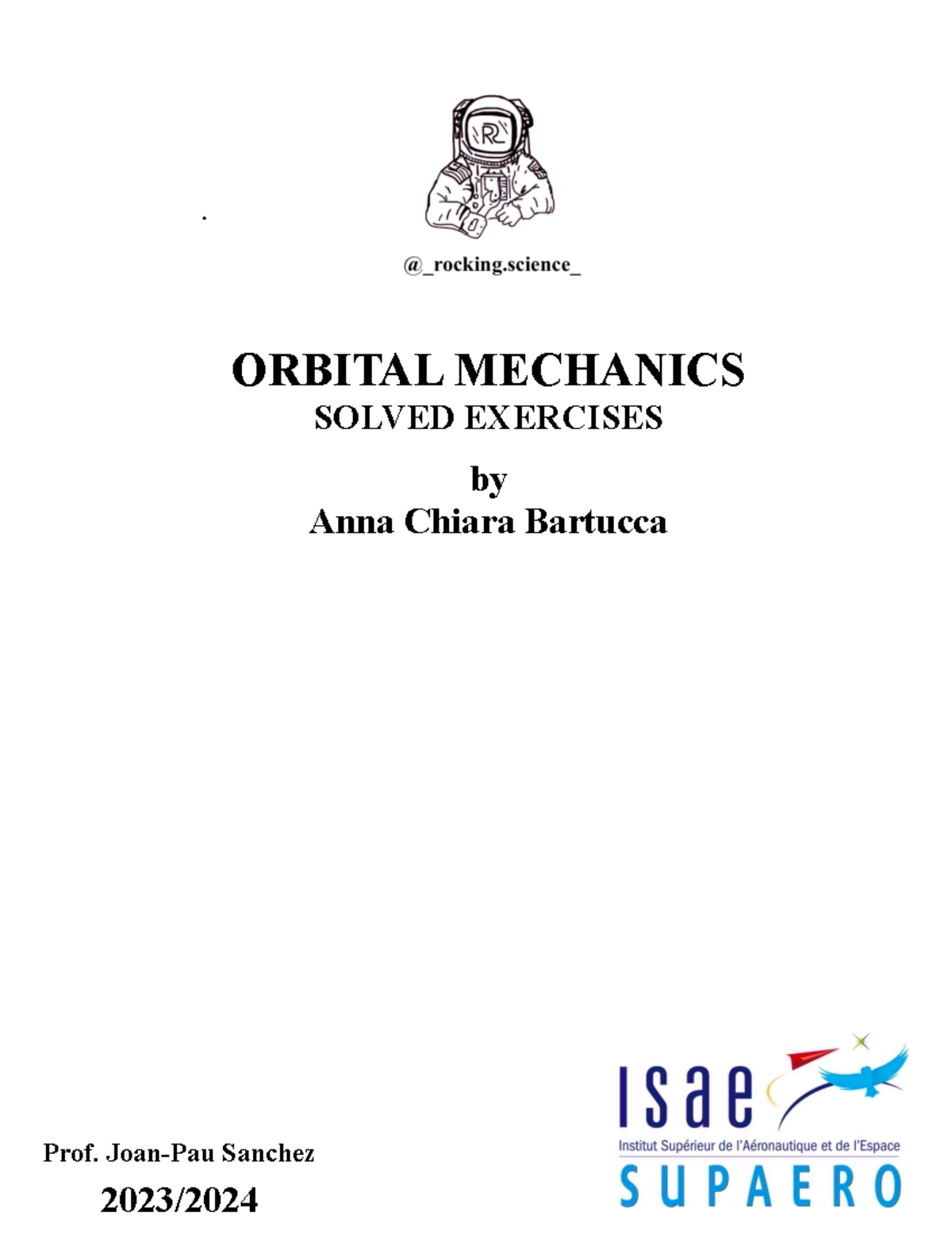 Orbital mechanics - solved exercises - Prof. Joan-Pau Sanchez ORBITAL ...