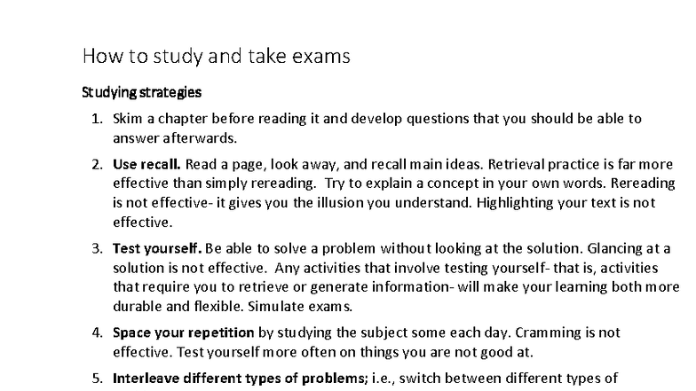 Effective Study & Exam Strategies: Tips for Success - Studocu