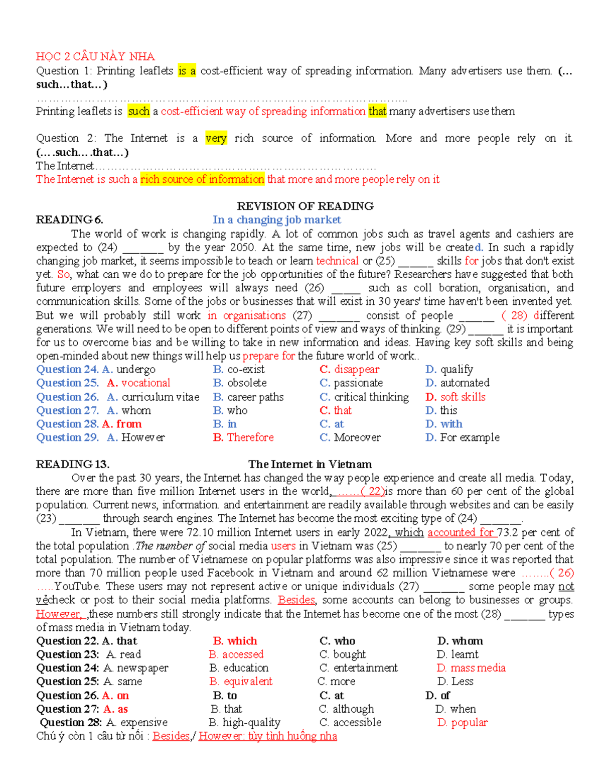 REVIEW OF READING MATERIALS FOR ENGLISH 101 - Studocu