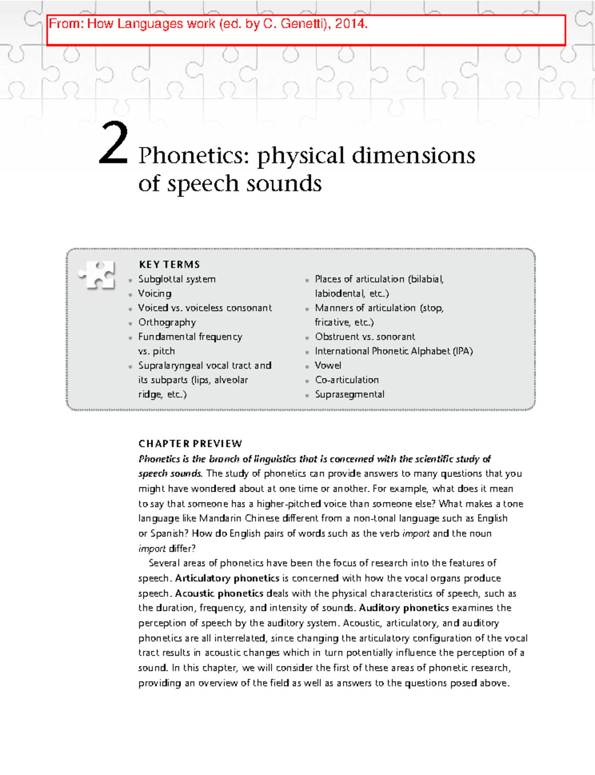 Phonetics: Physical Dimensions of Speech Sounds (LIBNG 131 Reading ...