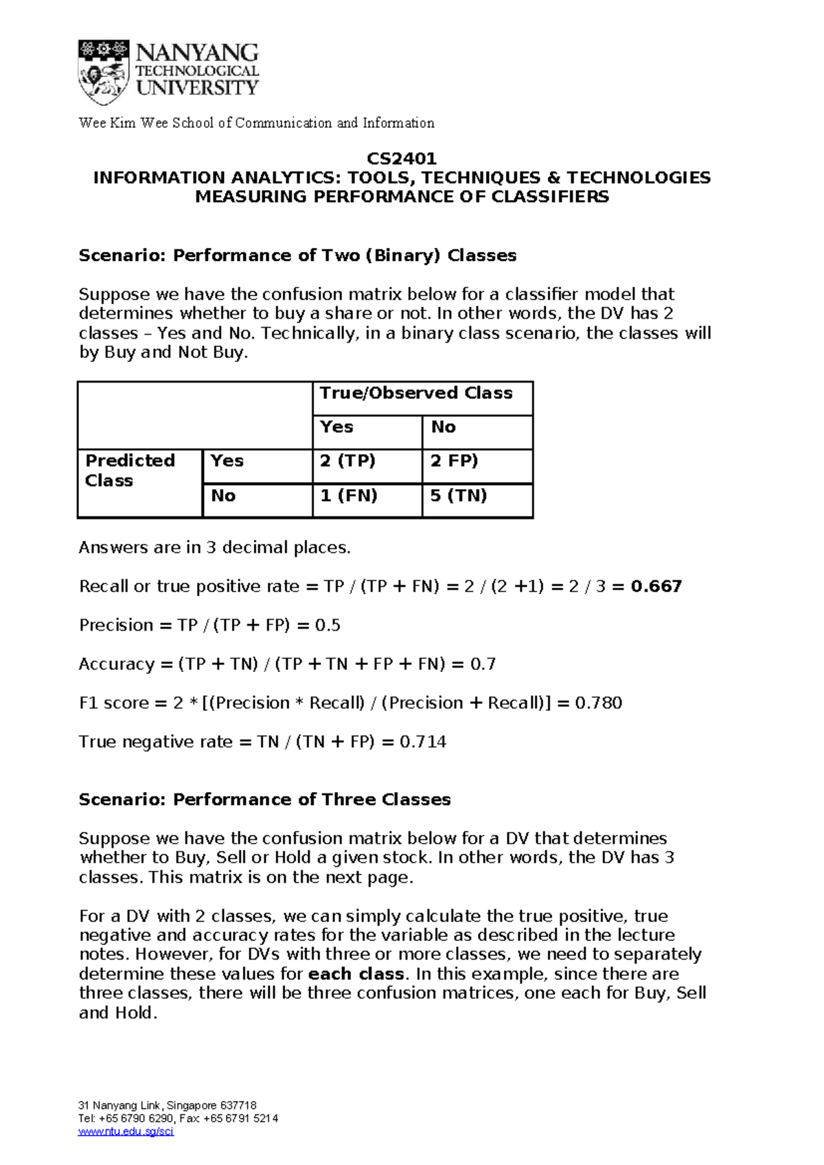 Activities-measuing classfier performance-v2 - Wee Kim Wee School of ...