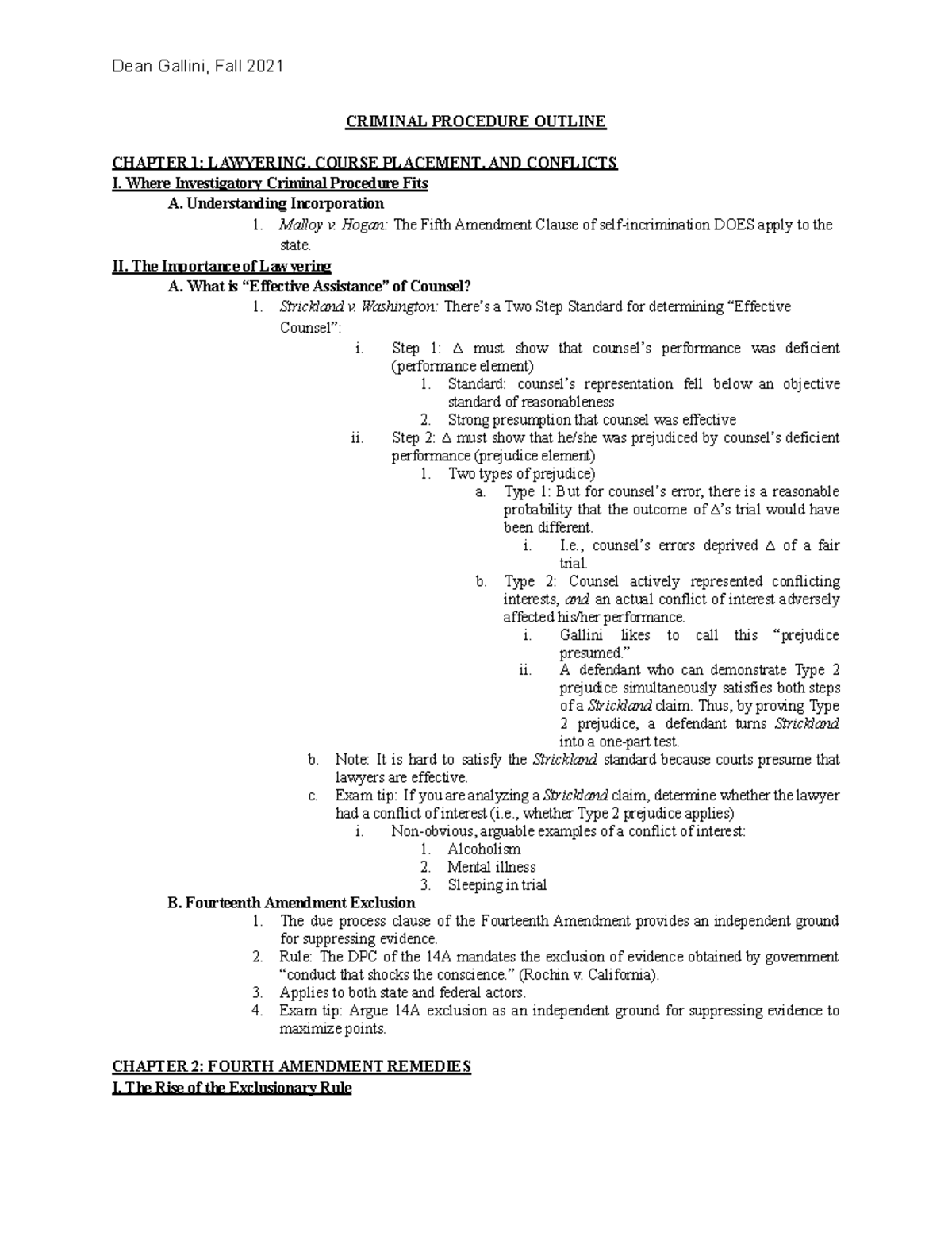 Crim Pro Final Exam Outline 2021: Key Concepts and Case Summaries - Studocu