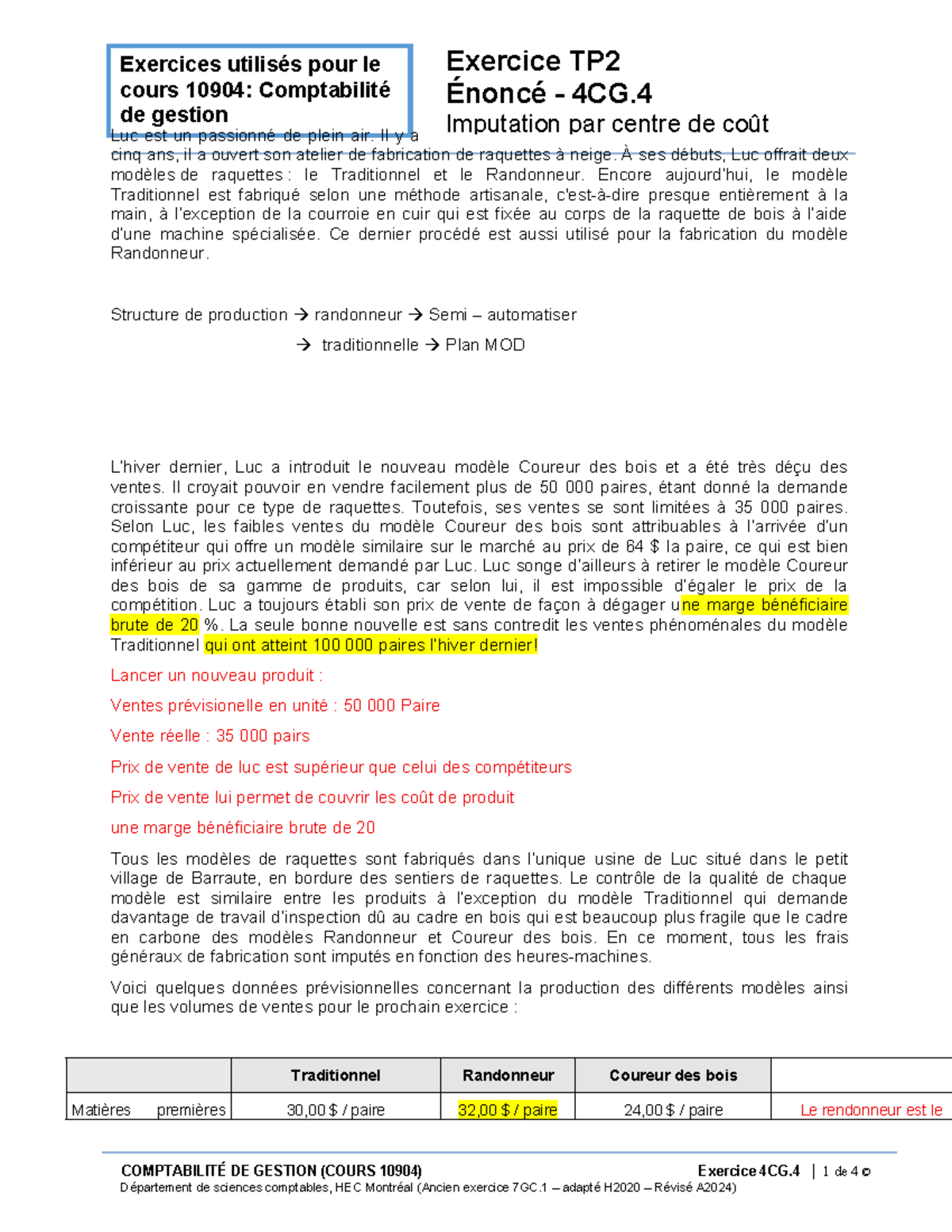 Exercice TP2 4CG - Imputation par centre de coût en comptabilité de ...