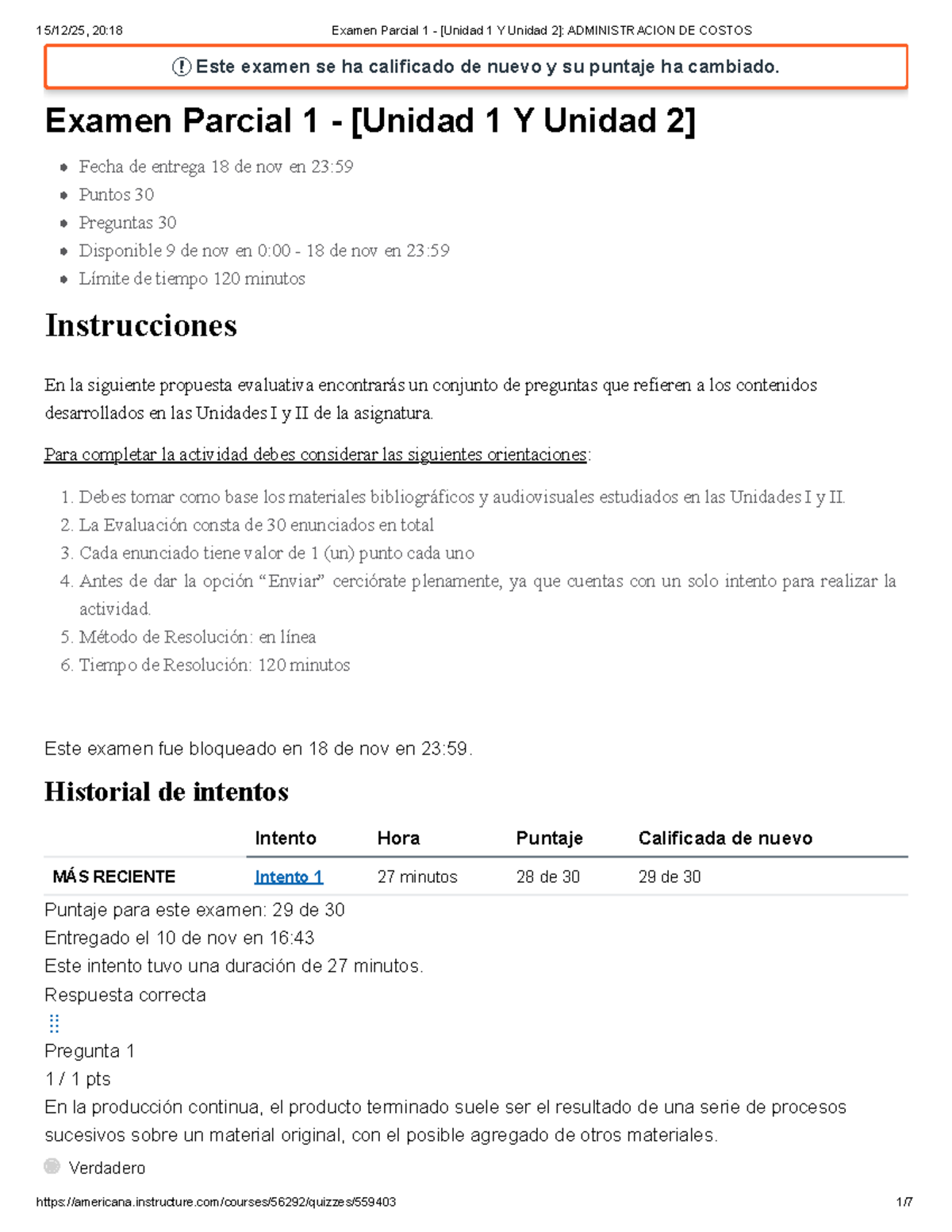 Examen Parcial 1 - Unidad 1 y 2: Administración de Costos - Studocu