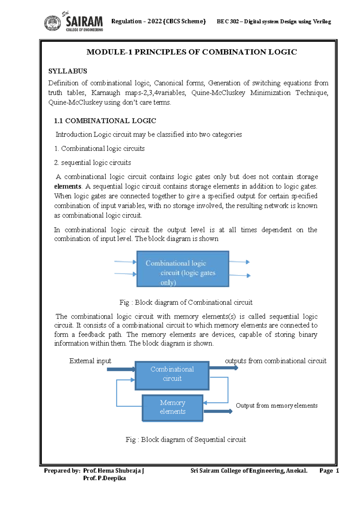 BEC 302 Digital System Design: Principles of Combinational Logic - Studocu