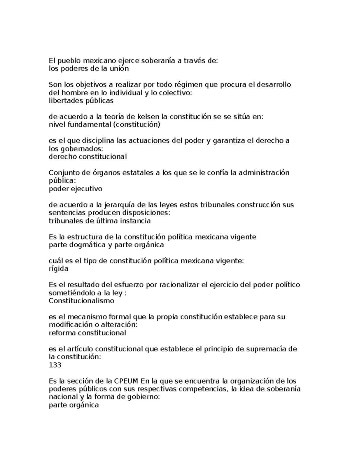 Cuestionario de Derecho Constitucional (DC-101) - Studocu
