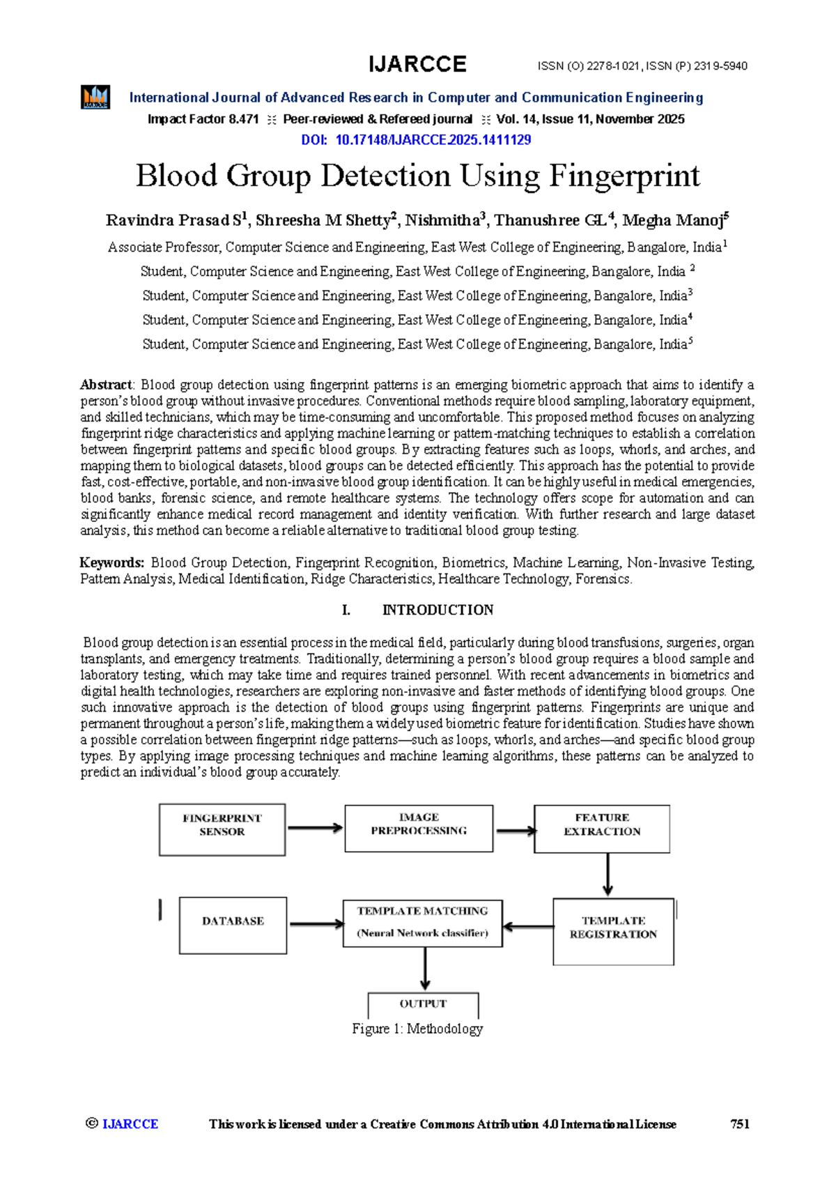 Blood Group Detection Using Fingerprint Patterns: A Novel Approach ...