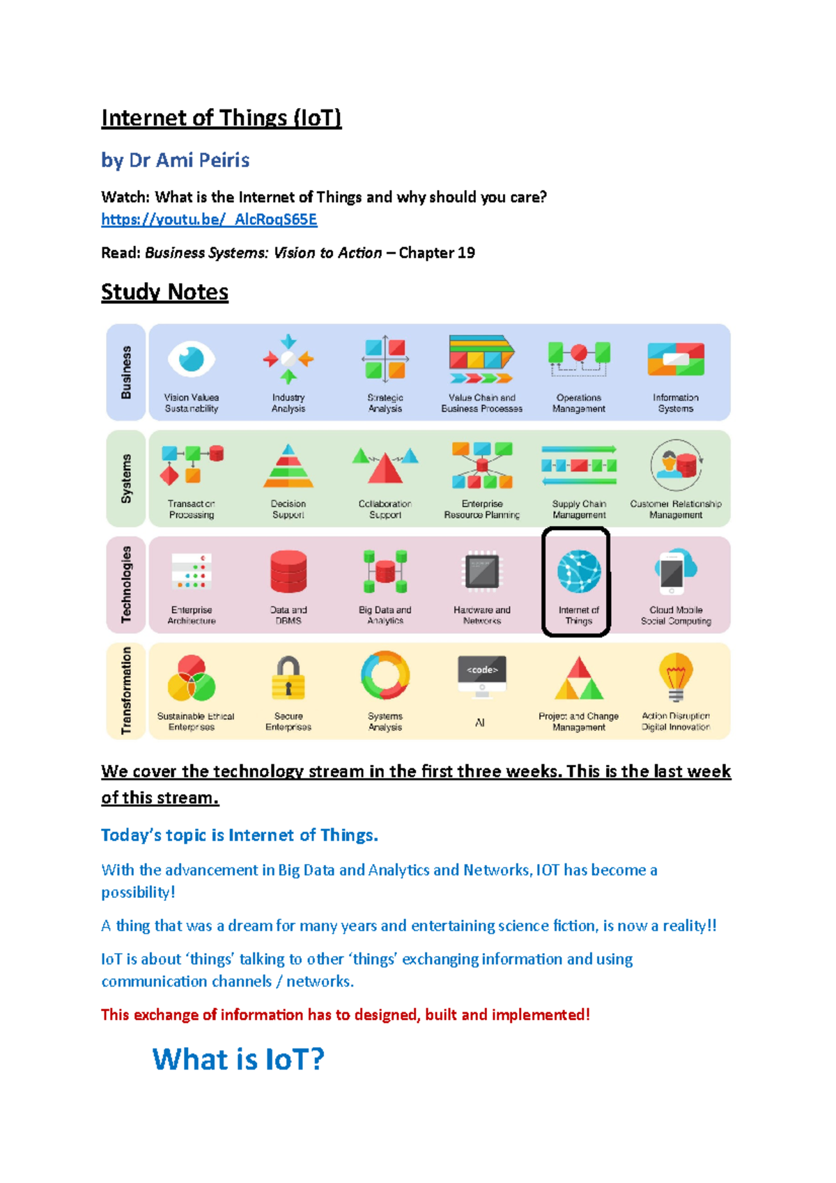 Lecture 19 - Io T Study Notes - Internet of Things (IoT) by Dr Ami ...