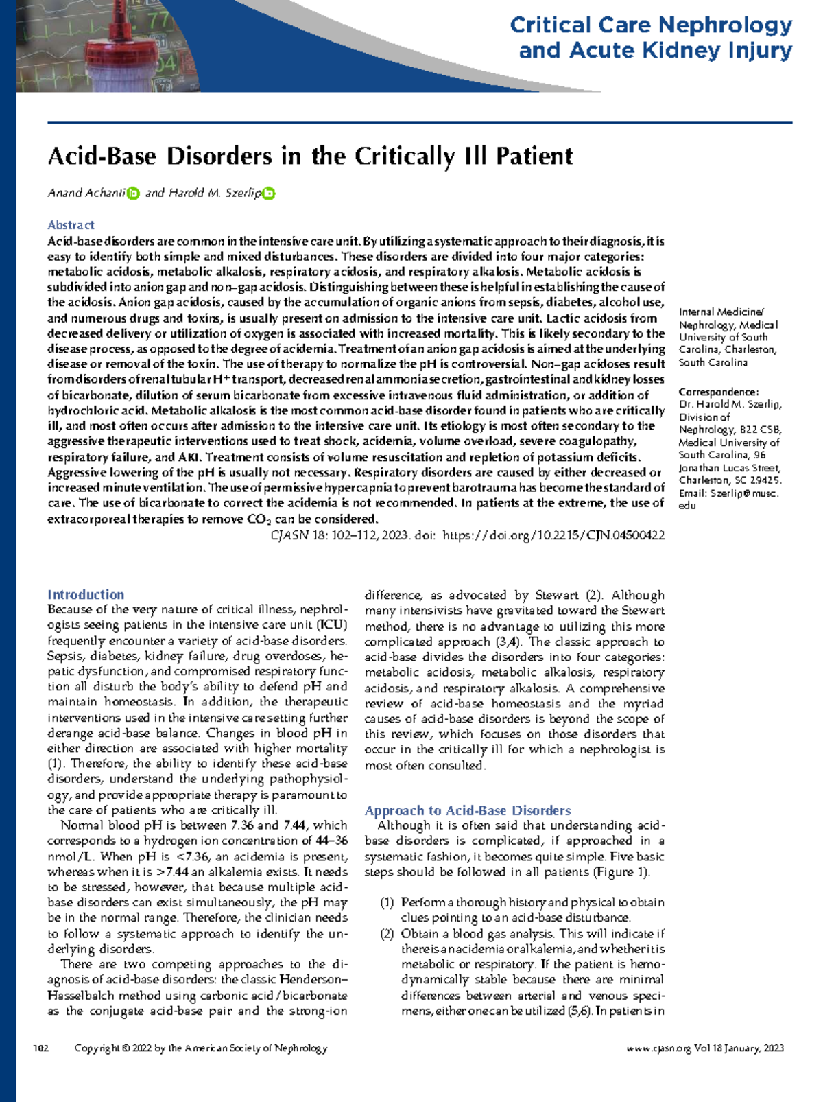 Acid base disorders in the critically ill patient.16 2 - Critical Care ...