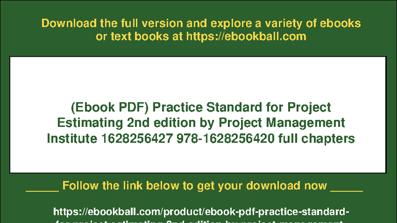 Practice Standard for Project Estimating (2nd Ed.) - PMI Guide - Document Preview