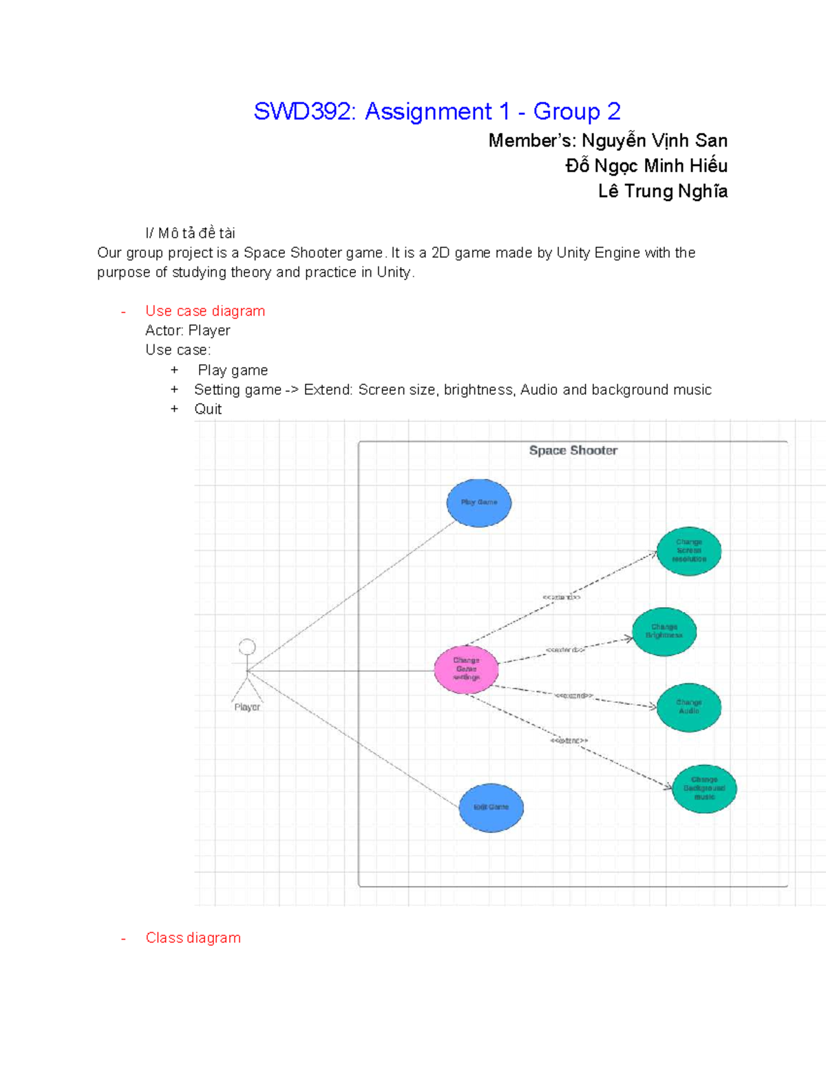 SWD392: Assignment 1 - Space Shooter Game Project Overview - Studocu