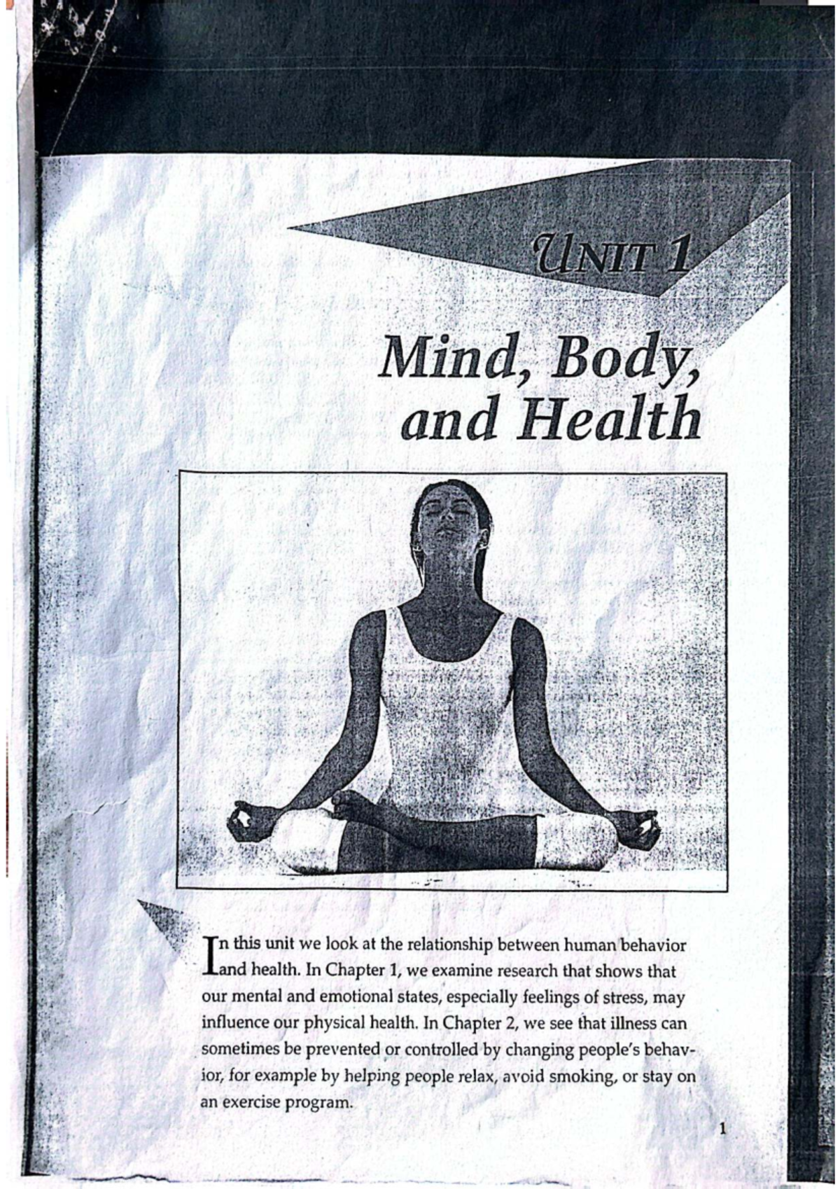 UNIT 1: Mind, Body, and Health - Exploring Stress and Wellness - Studocu
