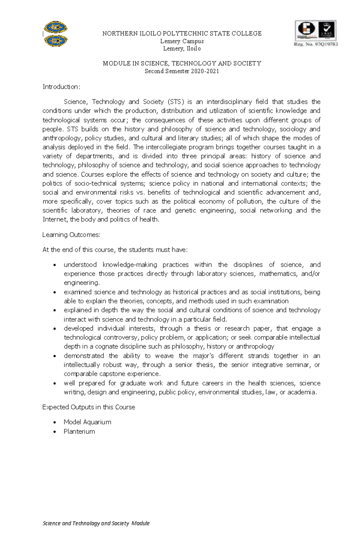 Module 1 & 2 Overview in Science, Technology and Society (STS) - Studocu