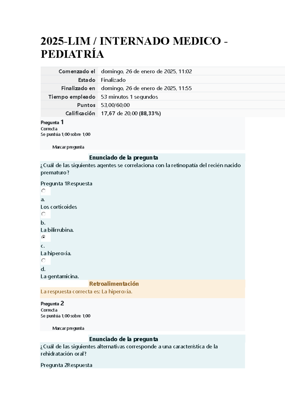 INTERNADO MEDICO PEDIATRÍA: Evaluación Final y Resultados - Document Preview