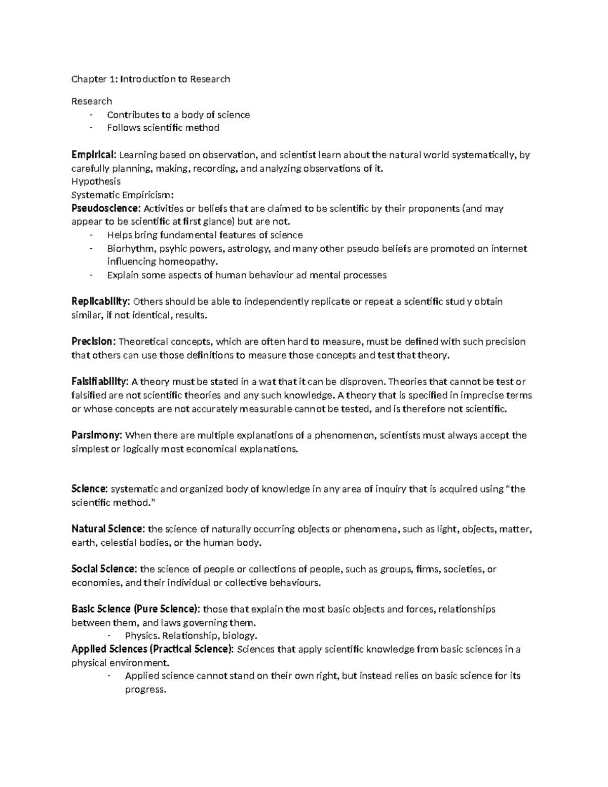 Chapter 1 Reading Notes - Chapter 1: Introduction to Research Research ...