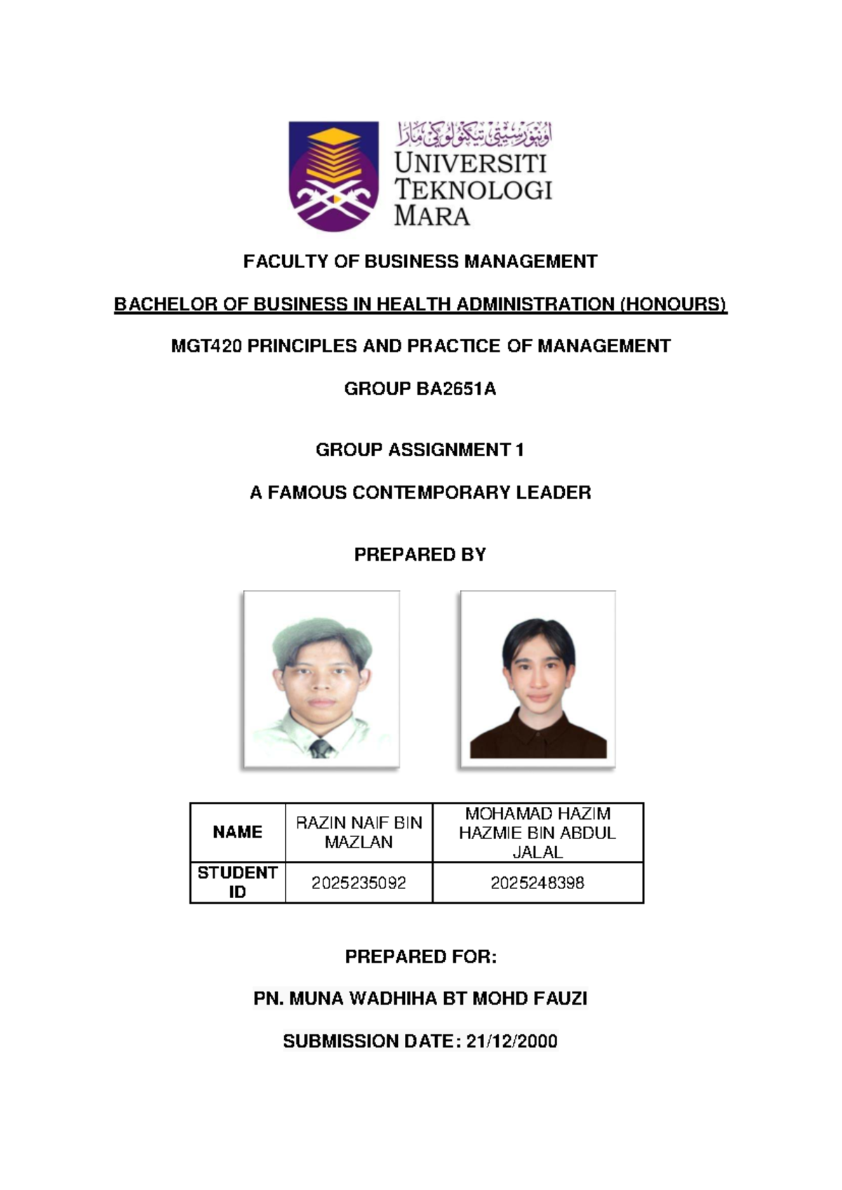 MGT420 Group Assignment 1: Analysis of Reed Hastings' Leadership - Studocu
