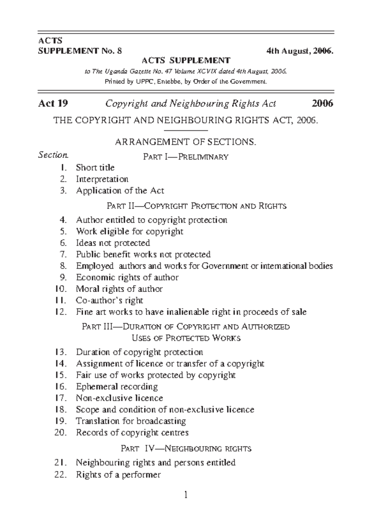 Act No.19 of 2006 Copyright and Neighbouring Rights Act - ACTS ...