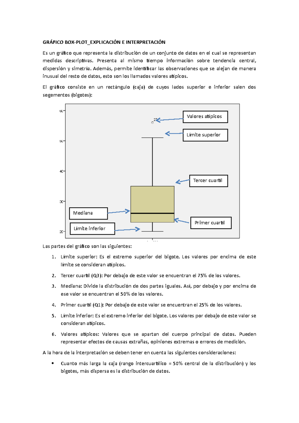 Interpretación y Análisis del Gráfico Box-Plot en Estadística - Studocu