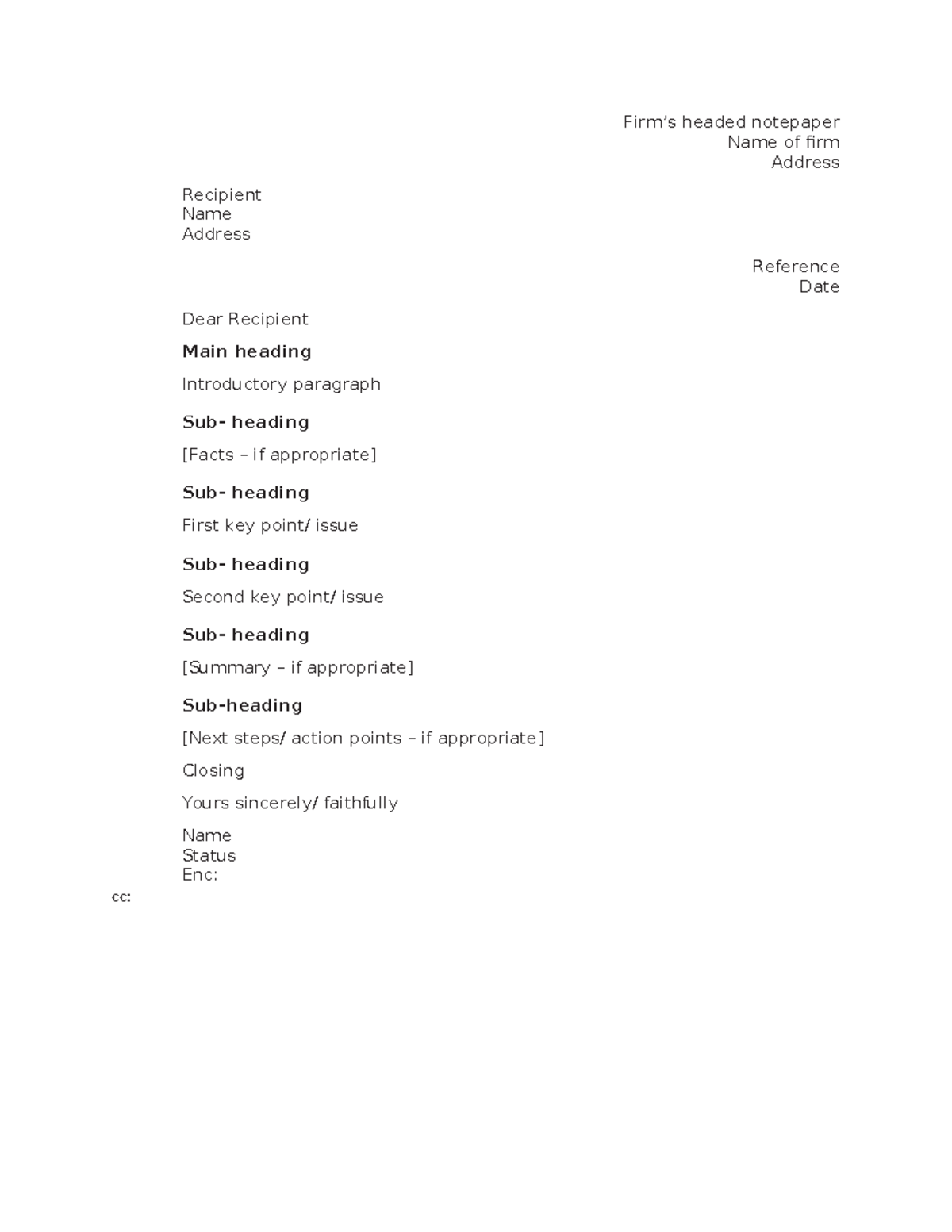 Sample letter - Summary SQE2 Legal Research - Firm’s headed notepaper ...