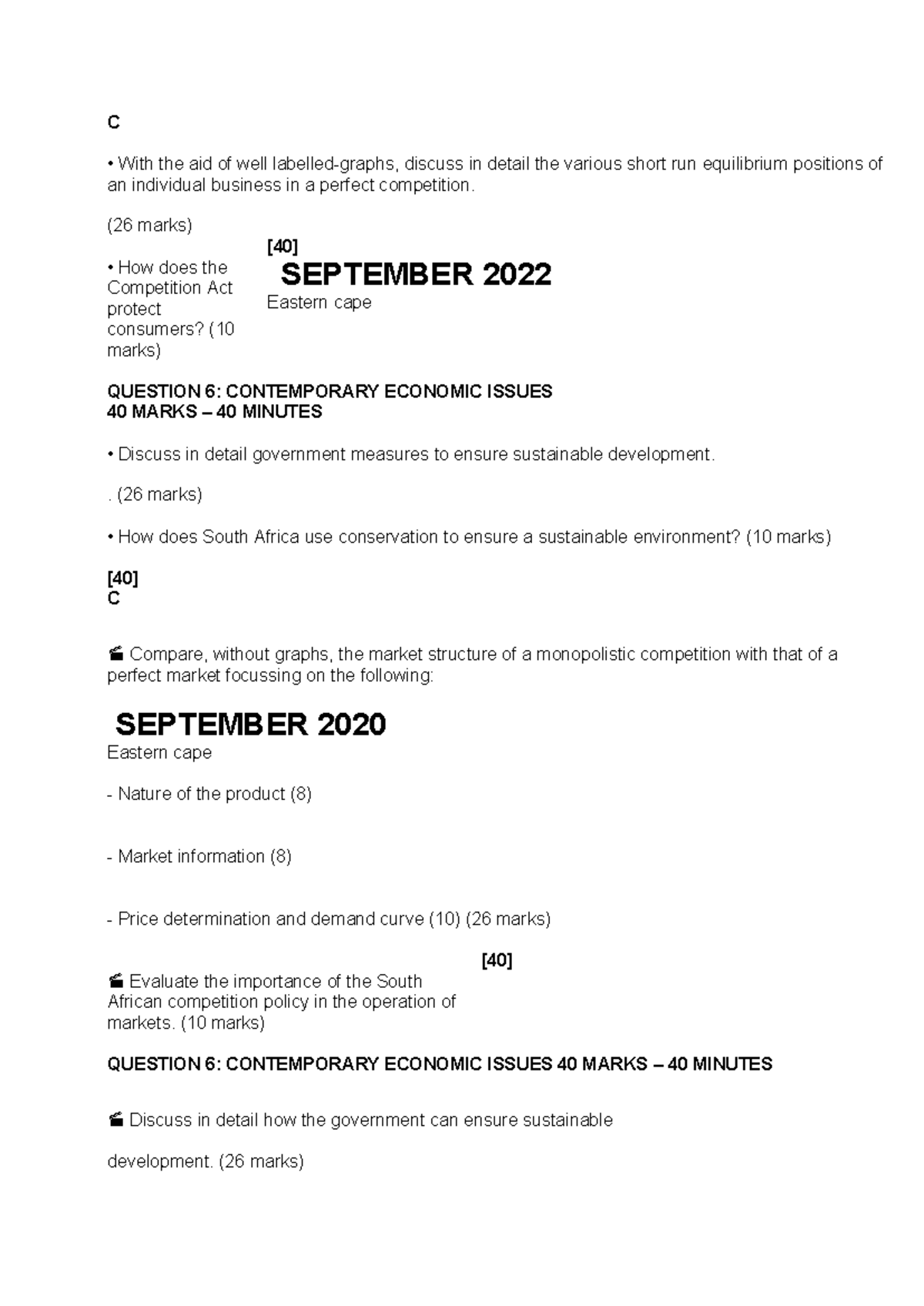 Economics Paper 2: Short Run Equilibrium and Sustainable Development ...