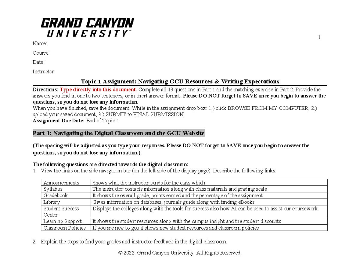 UNV 303 RS T1 Resources Worksheet Online - Name: Course: Date ...
