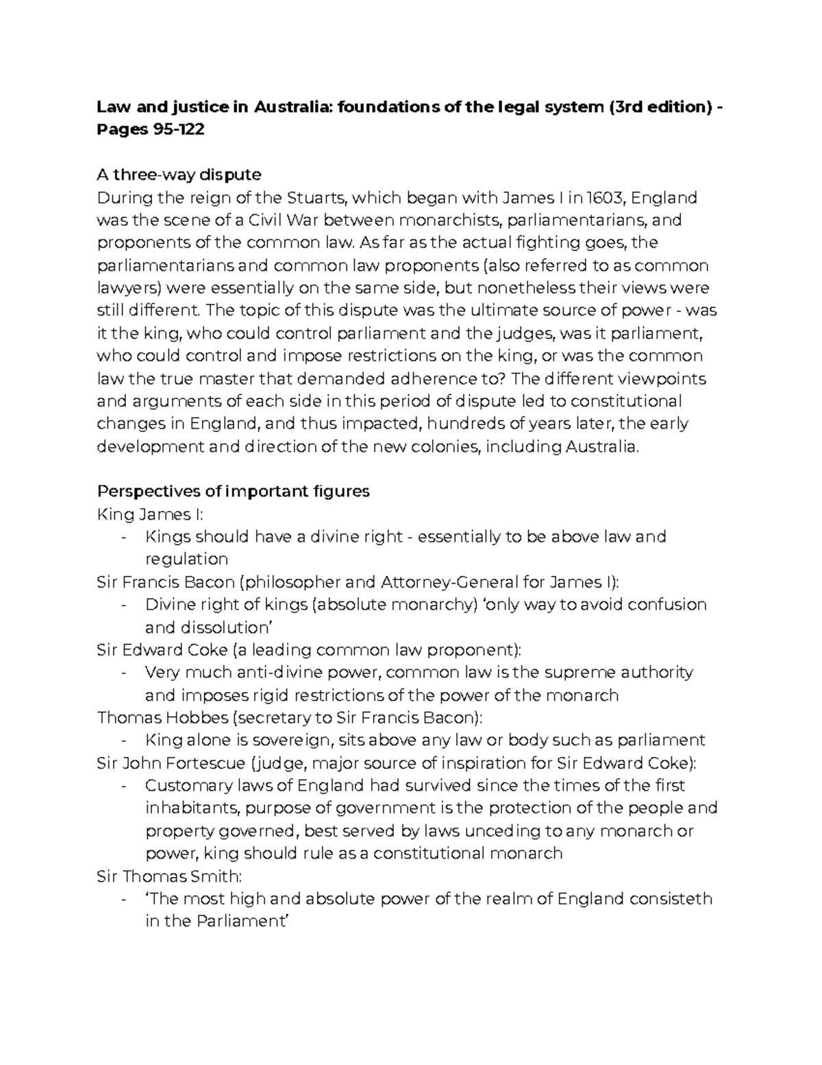 LAWS1052 Week 3 Lecture + Reading Notes - Google Docs - Law and justice ...