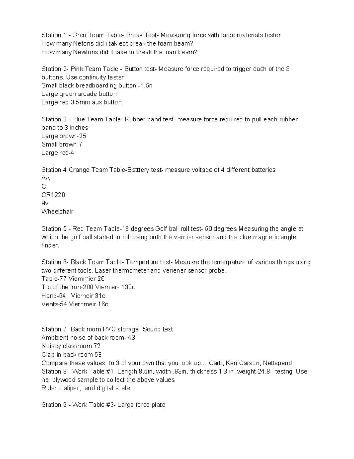 Test Enjiner - its really good for study - Station 1 - Gren Team Table ...