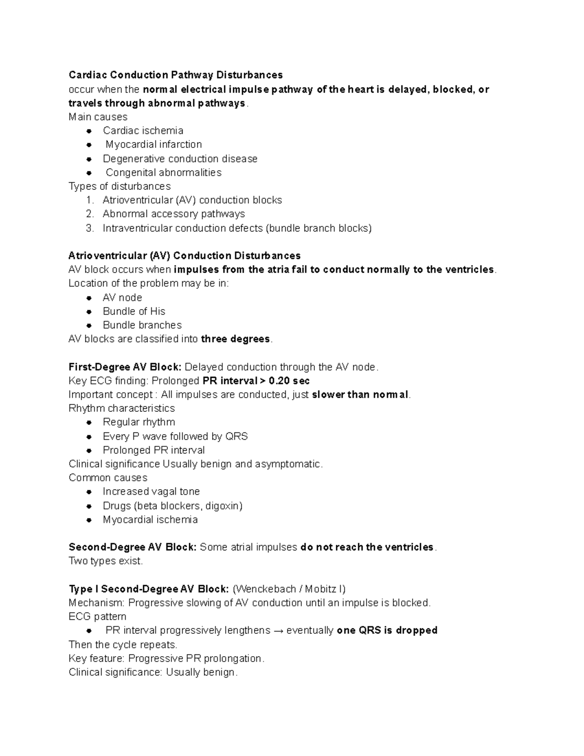 Ch. 19 - Cardiac Conduction Pathway Disturbances Overview - Studocu