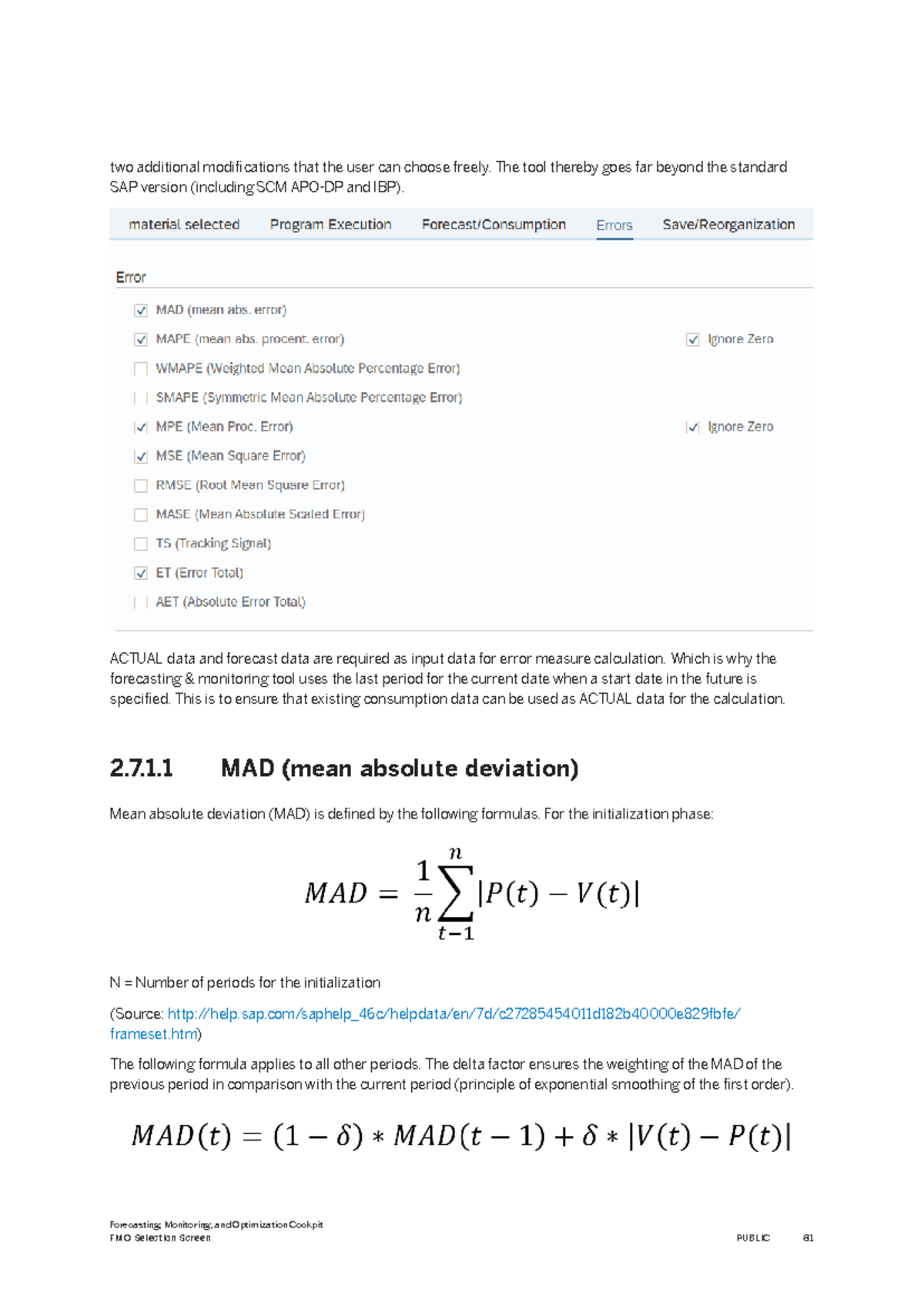 2.3 Error Analysis in Forecasting Tools: MAD, MAPE, and More - Studocu