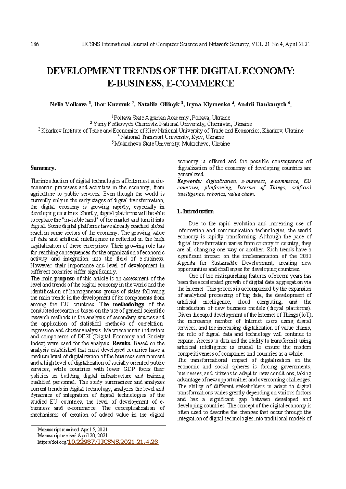 Development trends of the digital economy e-business e-commerce ...