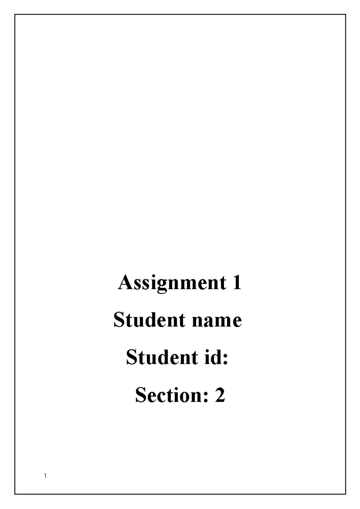 Business Research and DATA Analysis 1 - Assignment 1 Student name ...