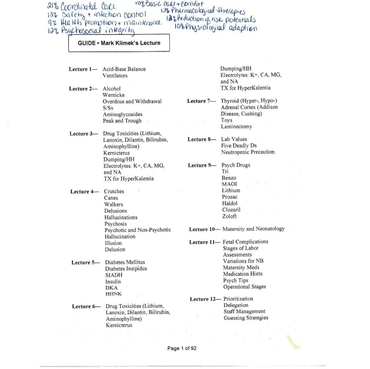 Capstone Assessment Checklist: Neurological, Respiratory, Cardiac ...