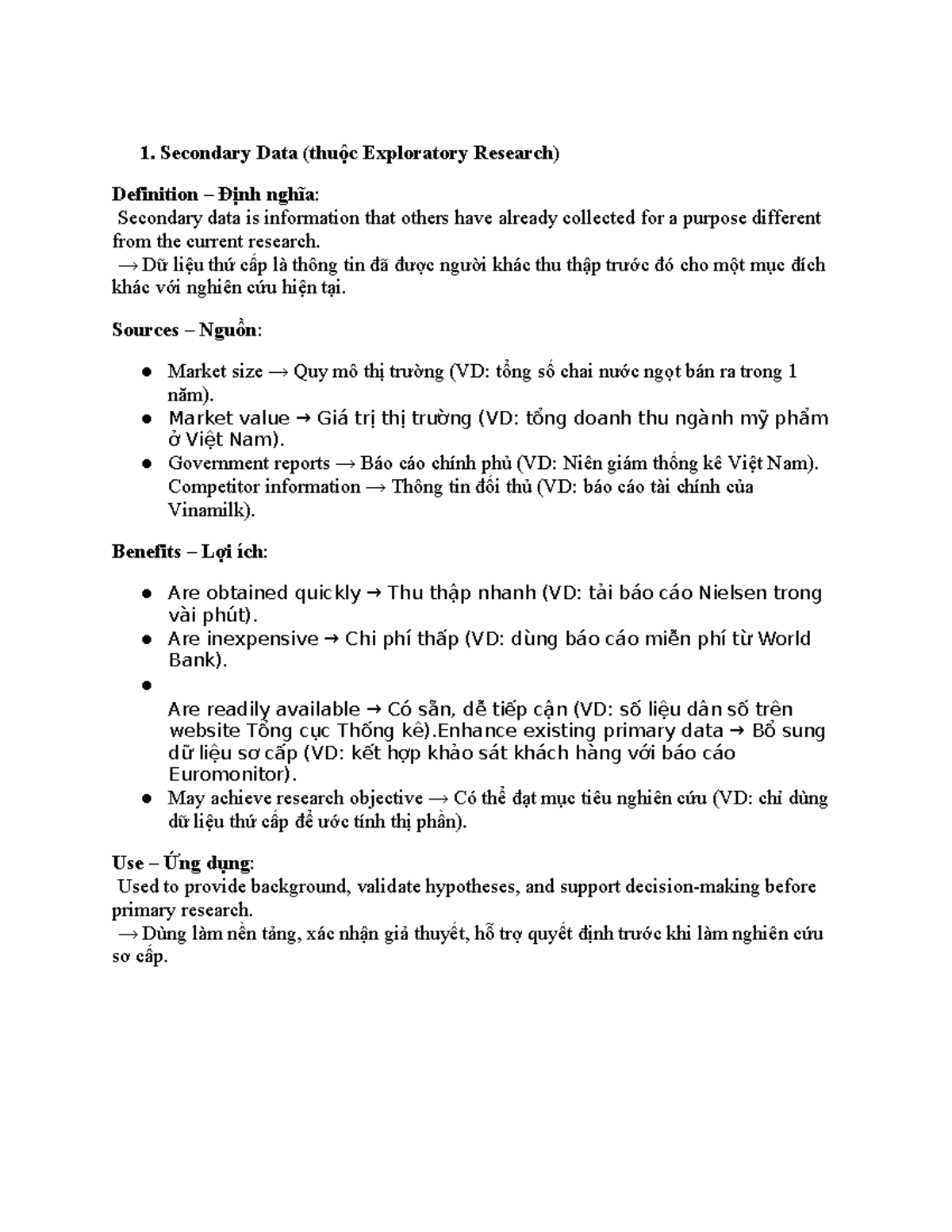 Exploratory Research Methods & Secondary Data Analysis (MKT101) - Studocu