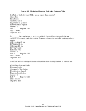 Kotler Chapter 14 MCQ Multiple choice questions with answers - 15:24 17 ...