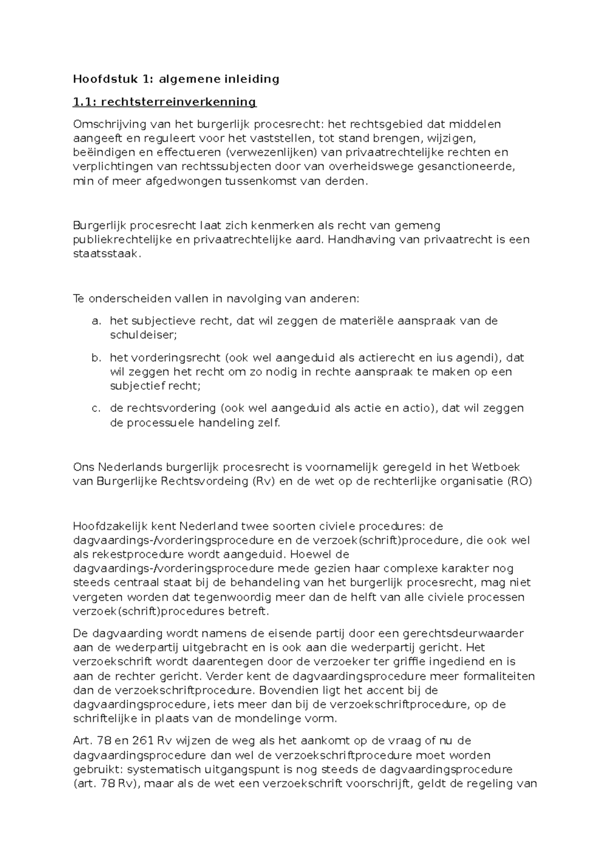 Hoofdstuk 1: Inleiding tot het Burgerlijk Procesrecht en Kernconcepten ...